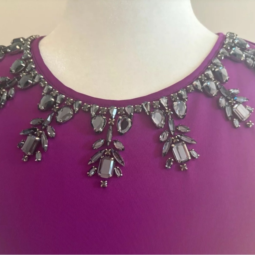 TED BAKER JADORE PURPLE FIT & FLARE DRESS WOMENS SIZE 1 US 4 - Picture 4 of 4